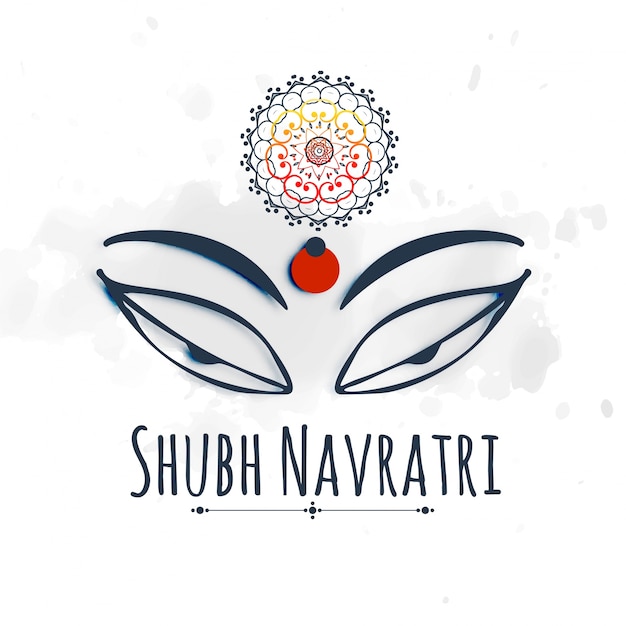Shubh（ハッピー）navratriお祝いのデザインとmaa durga美しい目