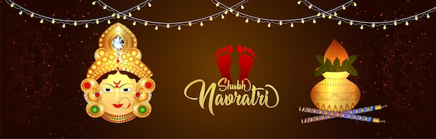 Shubh Navratri 축하 배너 또는 헤더