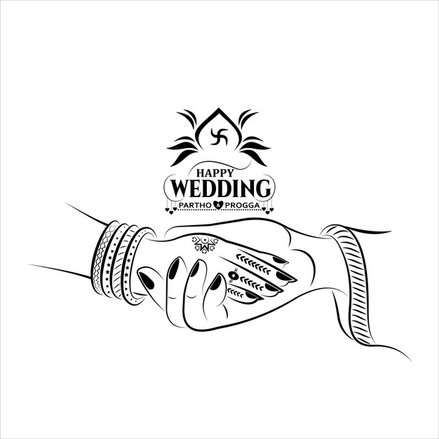 Shubh vivah hindi calligraphy logo for wedding invitation card vector design