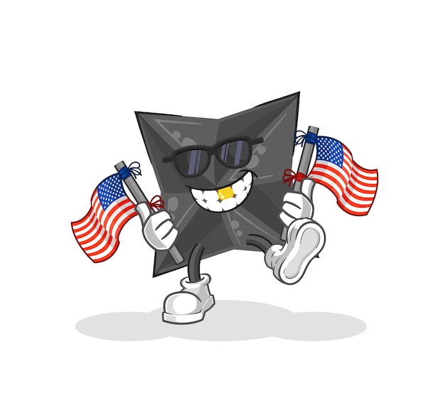 Shuriken amerikaanse jeugd cartoon mascotte vector