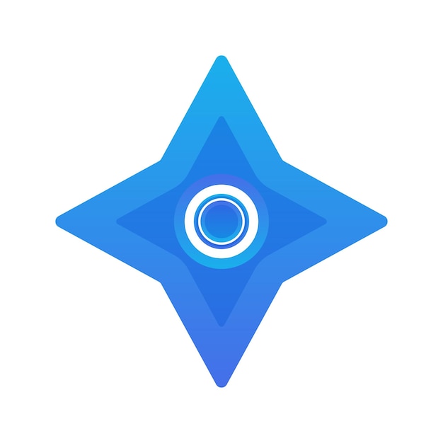 Shuriken coin gradient logo design template icon