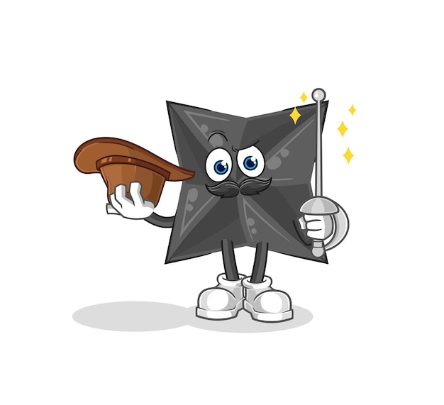 Shuriken fencer character cartoon mascot vector