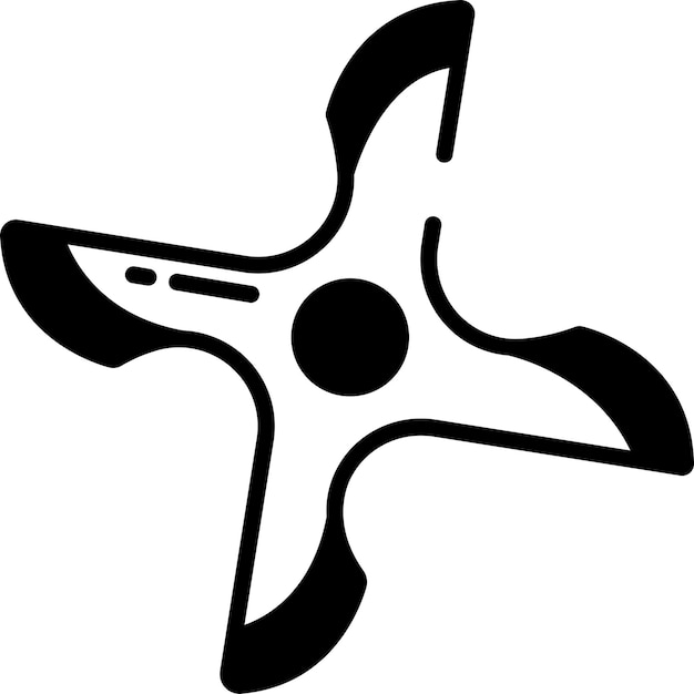 Vector shuriken glyph and line vector illustration