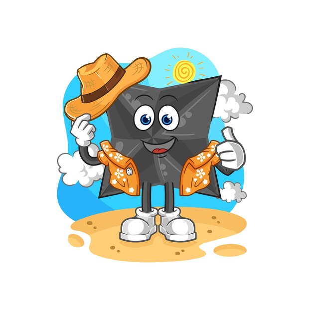 Shuriken go on vacation cartoon mascot vector