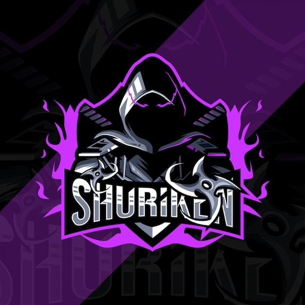 Shuriken 마스코트 로고 esport 디자인