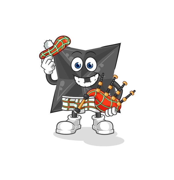 Shuriken scottish with bagpipes vector cartoon character