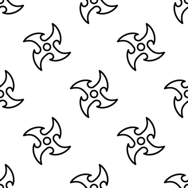 Shuriken seamless pattern vector illustration