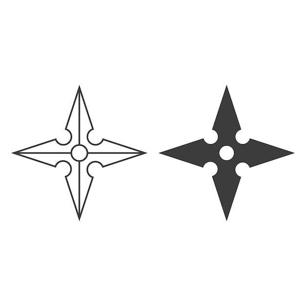 Vector shuriken star vector icon isolated on a white background
