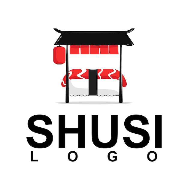 Vector shushi-logo-ontwerp voor keukenzaken