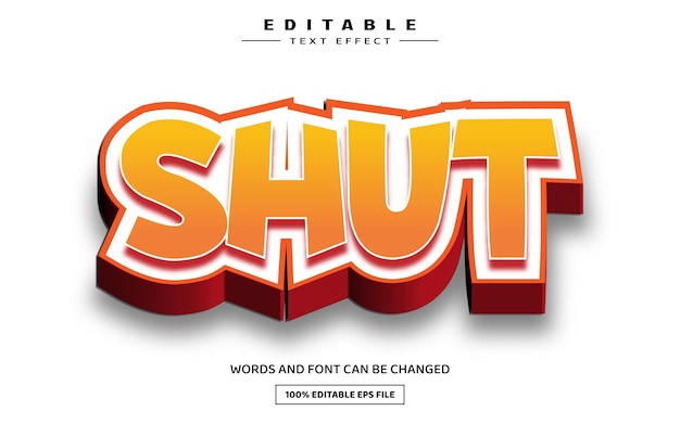 Shut 3D editable text effect template