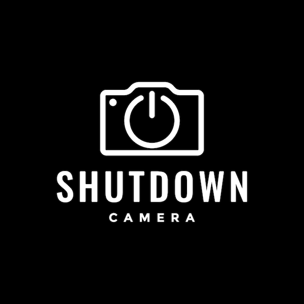 Vector shutdown turn of your camera minimal style line modern logo design vector icon illustration