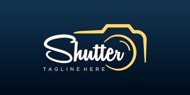 Shutter camera photography logo design vector template