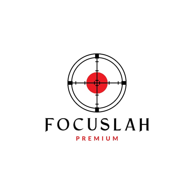 Shutter focus target red line logo symbol icon vector graphic design illustration idea creative