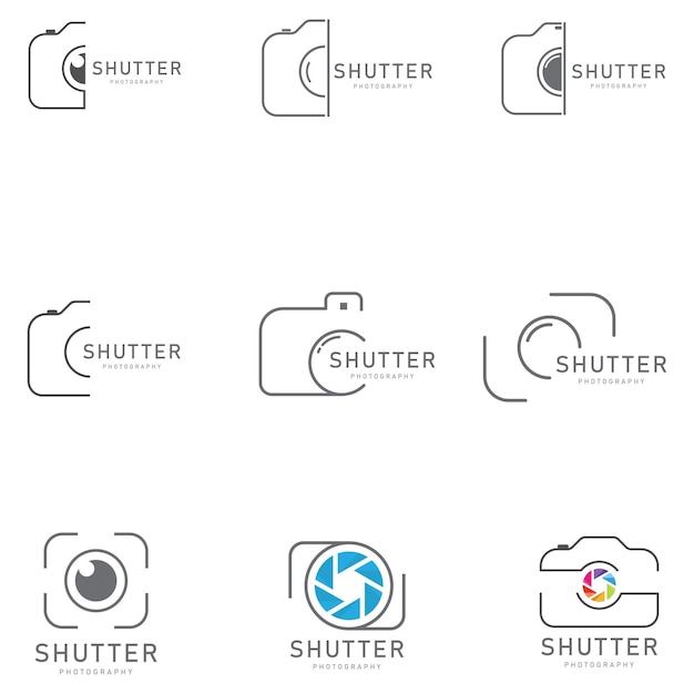 Shutter photography logo design template vector icon