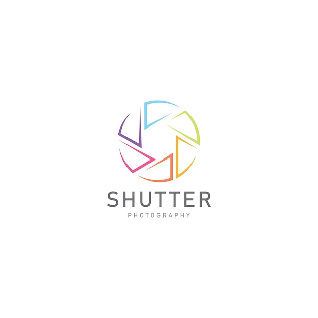 Shutter photography logo design template vector icon