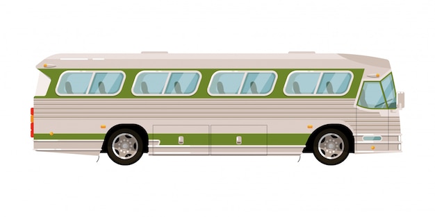 Vector shuttle bus transport isolate on white background