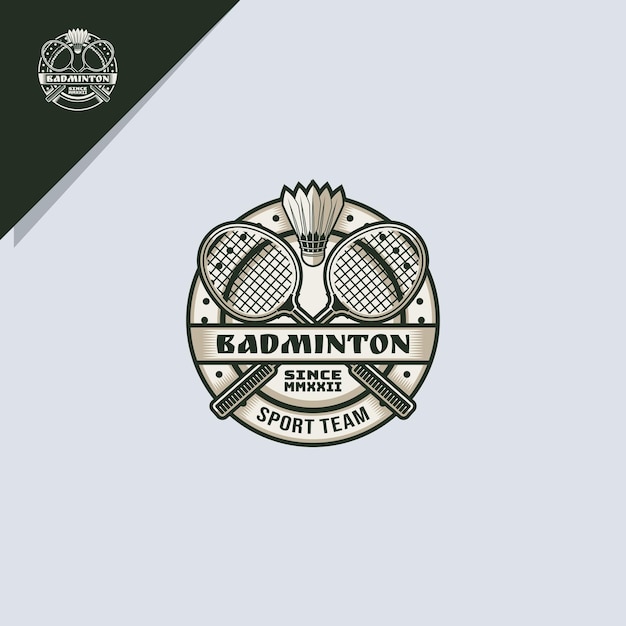 shuttle en racket illustratie voor het badminton-logo