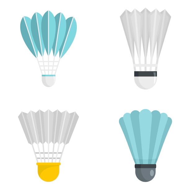 Shuttlecock icon set