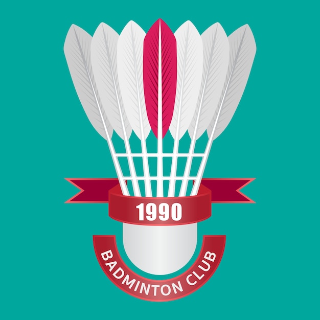 Vettore logo shuttlecock per il club di badminton.