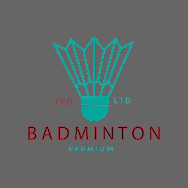 Shuttlecock on fire premium vector icoonontwerp voor badminton Sport logo en Badminton Championship