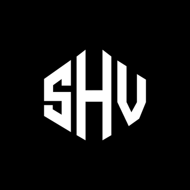 다각형 모양의 SHV 글자 로고 디자인, SHV 다각형 및 큐브 모양 로고 디자인 (SHV 육각형 터 로고 템플릿, 색과 검은색, SHV 모노그램 비즈니스 및 부동산 로고)