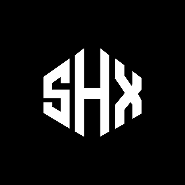 シェイクス (SHX) のロゴデザインはポリゴン (多角形) とキューブ (立方体) の形状でシェイクス・ヘクサゴン (六角形) ベクトル・ロゴ・テンプレート (黒と白) シェークス・モノグラム (ビジネス・リアル・エステート・ロゴ) 