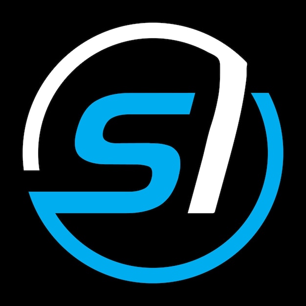 SI brief logo ontwerp op zwarte achtergrond eerste Monogram brief SI Logo ontwerp Vector sjabloon