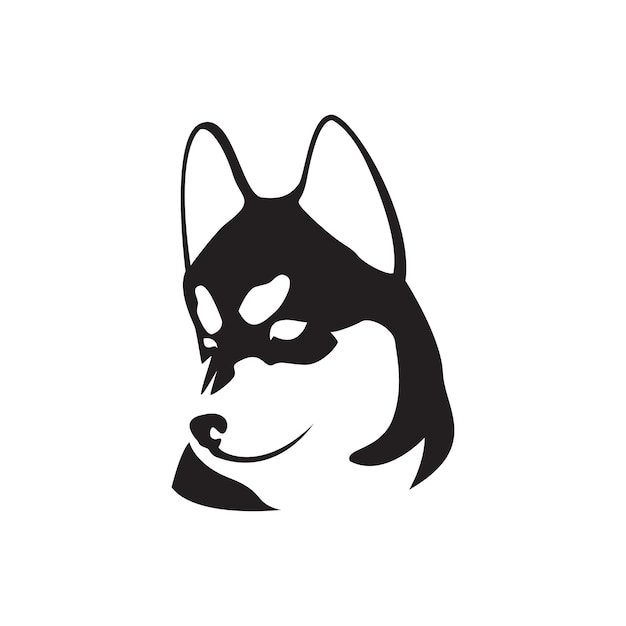 Siberian husky dog face isolationretropet shoppetlogo for brandshopstickertshirtdesign vector illustration