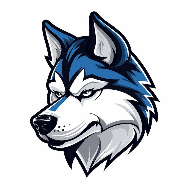 siberian husky or wolf mascot for team sports