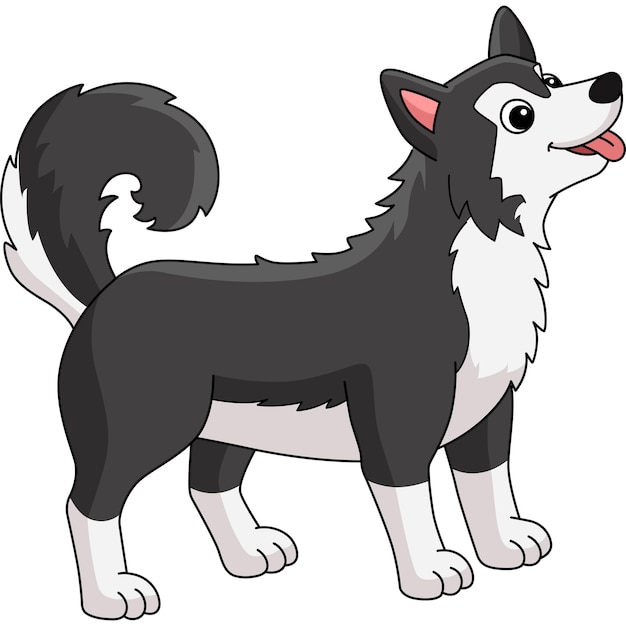 Siberische Husky Hond Cartoon Clipart Illustratie