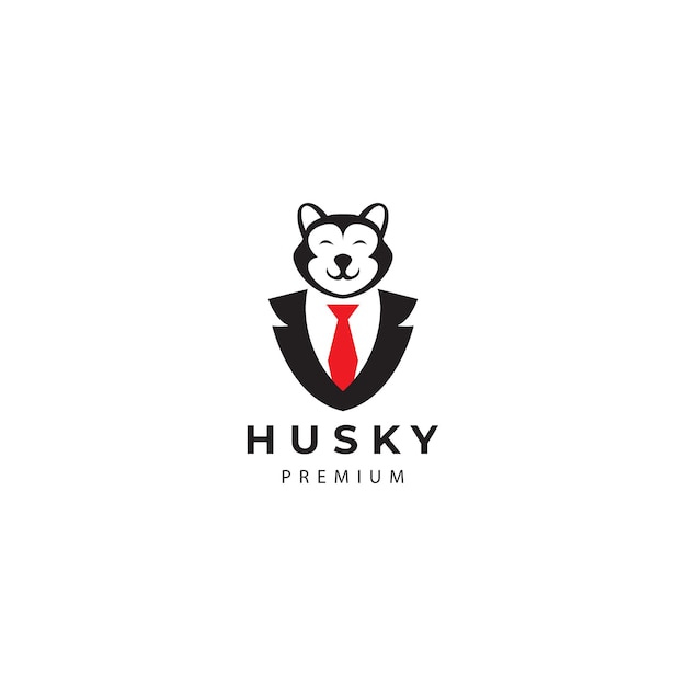 Siberische husky hond logo ontwerp vector pictogram illustratie