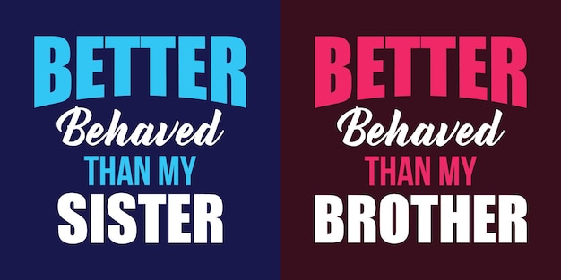 Siblings T-Shirt Vector Design.