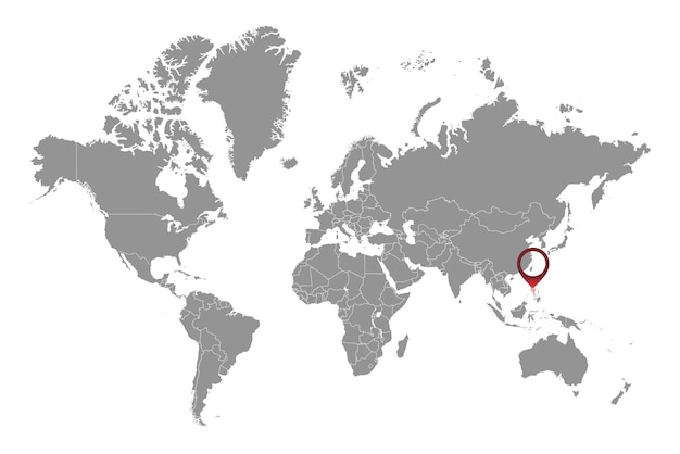 Mare di sibuyan sulla mappa del mondo illustrazione vettoriale