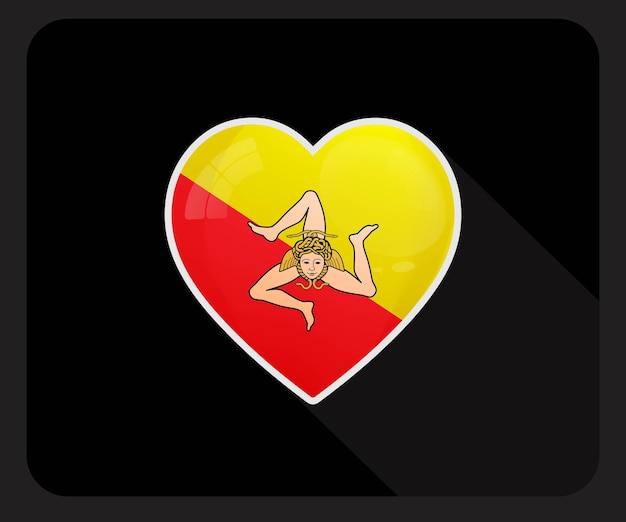 Vector sicily love pride flag icon