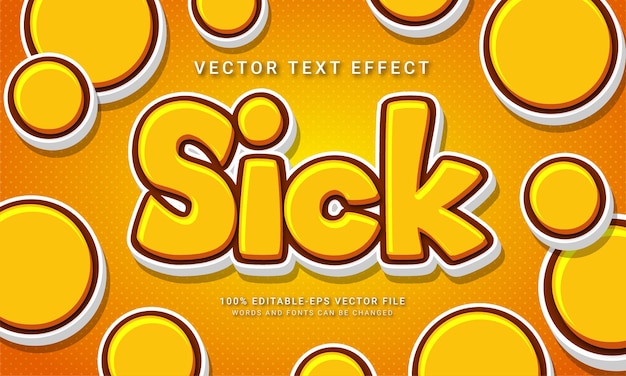 Vector sick 3d editable text style effect