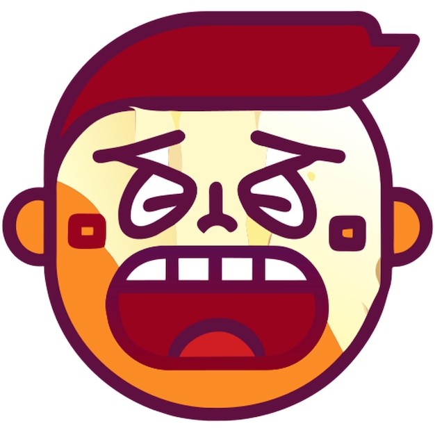 Vector sick emoji icon colored outline