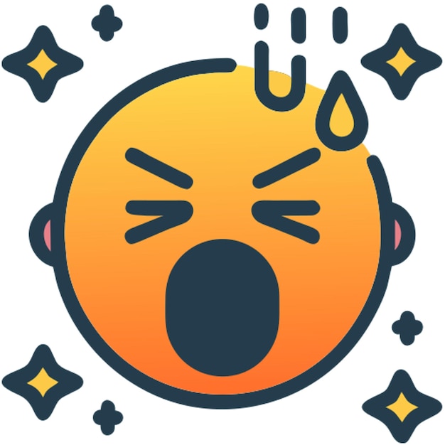 Vector sick emoji icon colored outline