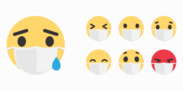 Emoji malato. maschera con il concetto di emoji