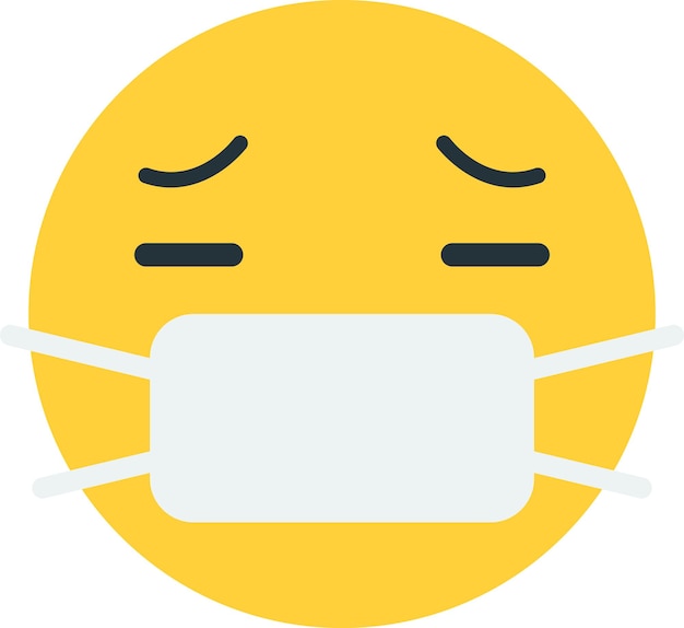 Sick face emoji illustration in minimal style