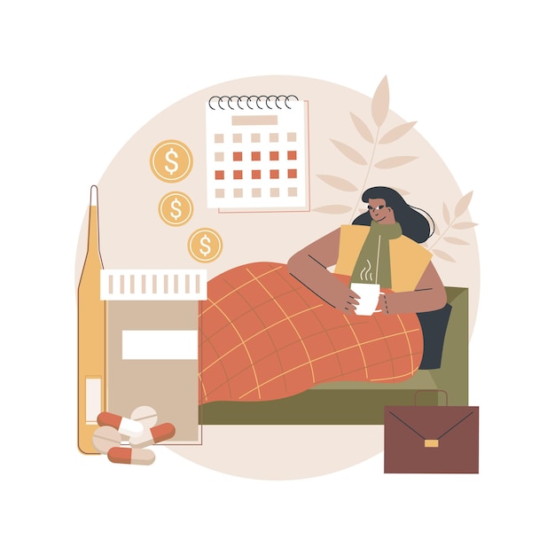 Sick leave abstract illustration