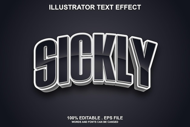 sickly text effect editable