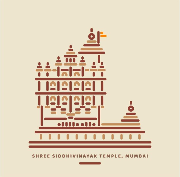 Vector siddhivinayak ganesh tempel mumbai illustratie siddhividnayak ganesh mandir mumbai