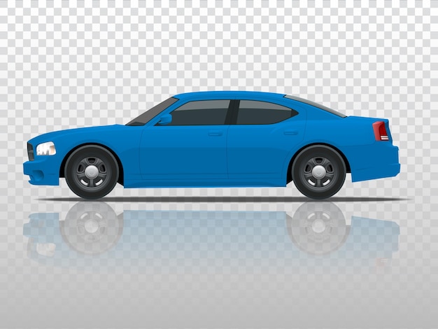 Vector side view of business sedan vehicle template vector isolated on transparent. view side. change the color in one click. all elements in groups.