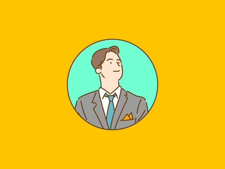 Vector 생각하는 사업가의 측면 보기 아이콘