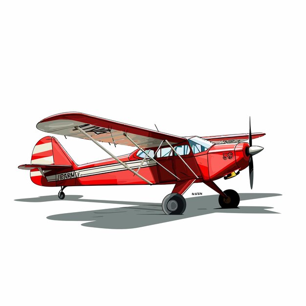 Vettore side_view_of_light_aircraft_vector_illustrated
