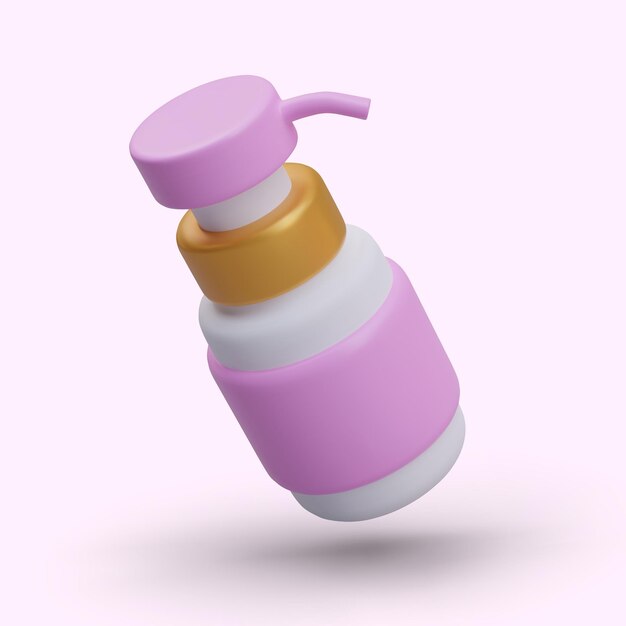 Side view on realistic bottle with dispenser packaging with pump