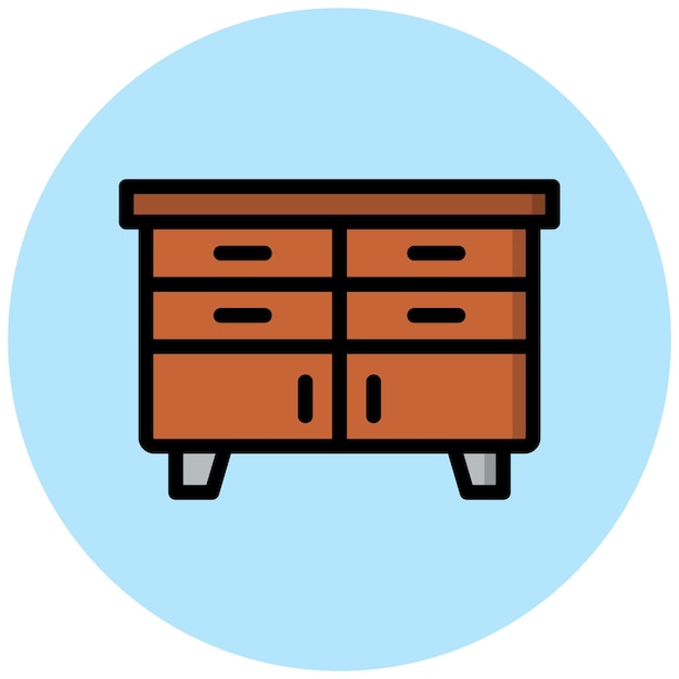 Sideboard Vector Icon Design Illustration