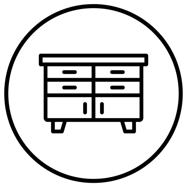 Sideboard Vector Icon Design Illustration