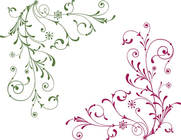 Vector sier bloemen hoeken