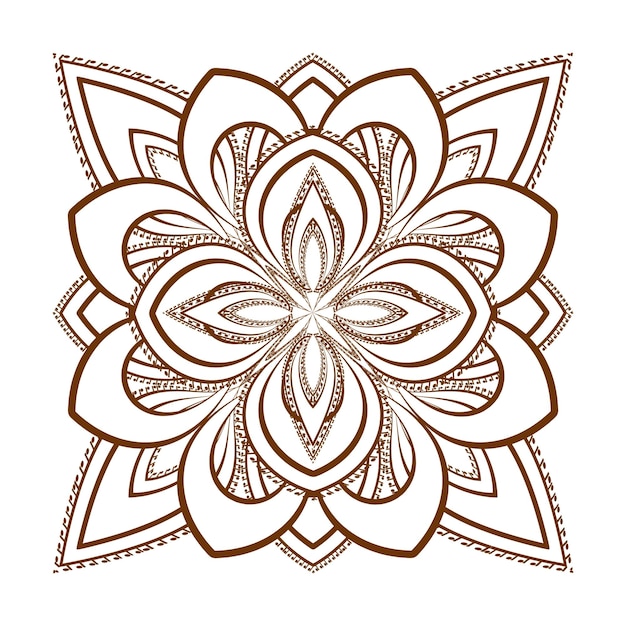 Sier bloemenpatroon henna mandala mehndi bloem ornament